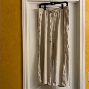 Eileen Fisher raw silk wide leg pants